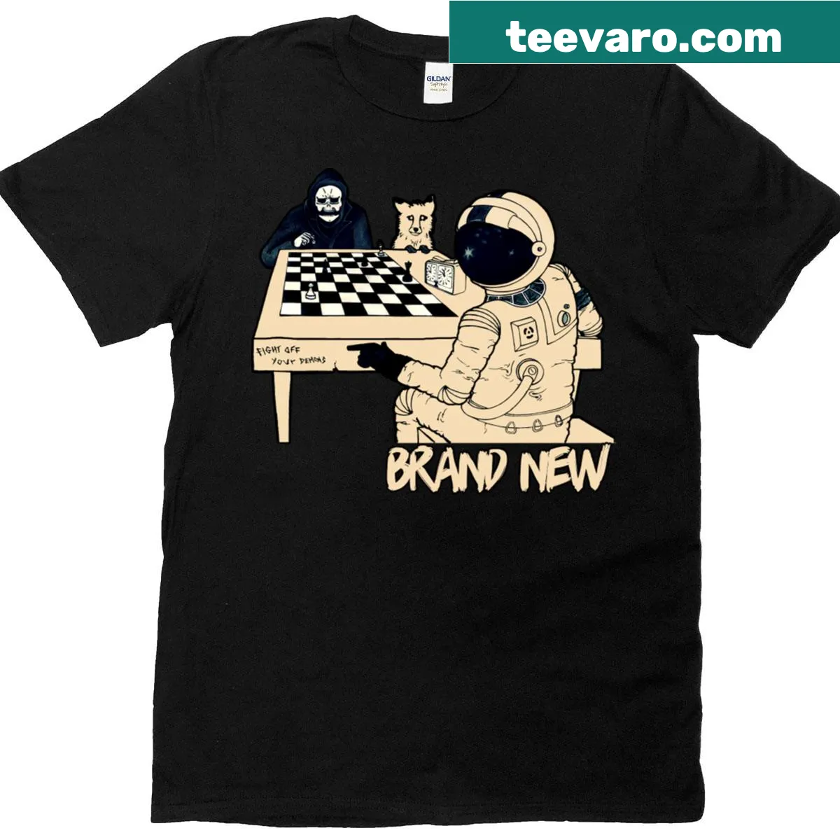 Vintage-style t-shirt featuring Poppyska band design — on a men's t-shirt