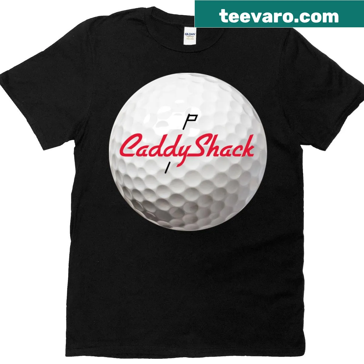 Vintage-style Caddyshack t-shirt with golf ball graphic — on a men's t-shirt