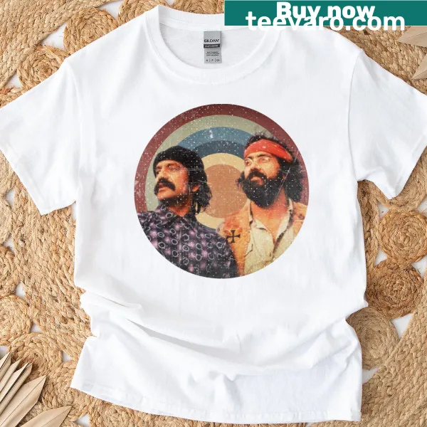 Retro T-shirt featuring Cheech and Chong illustration