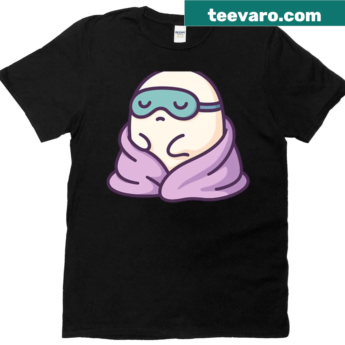 Cute T-shirt featuring a cozy kawaii ghost design — on a men's t-shirt