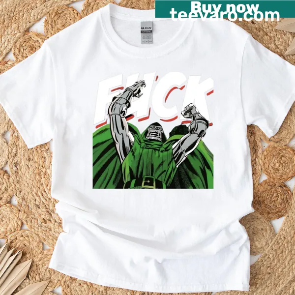 Bold Dr. Doom T-shirt featuring his name prominently