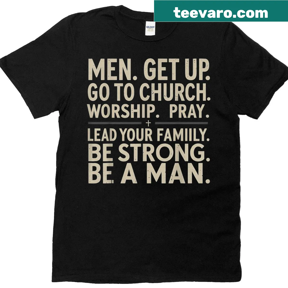 T-shirt with simple text celebrating family — on a men's t-shirt