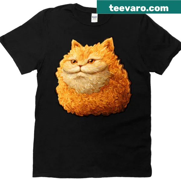 Cute t-shirt with an illustration of a fat cat