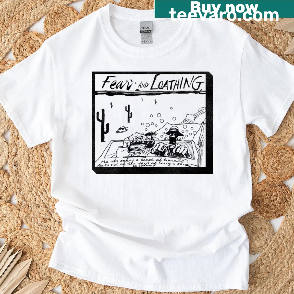 Typographic t-shirt inspired by Fear And Loathing In Las Vegas. — on a men's t-shirt
