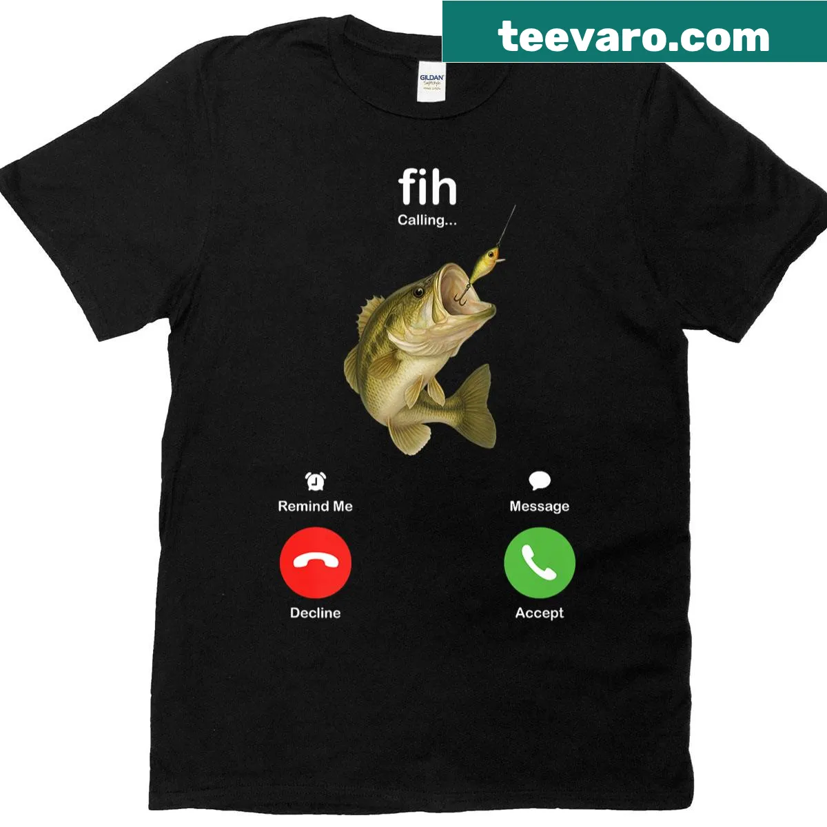 Fishing-themed T-shirt with playful message for anglers — on a men's t-shirt