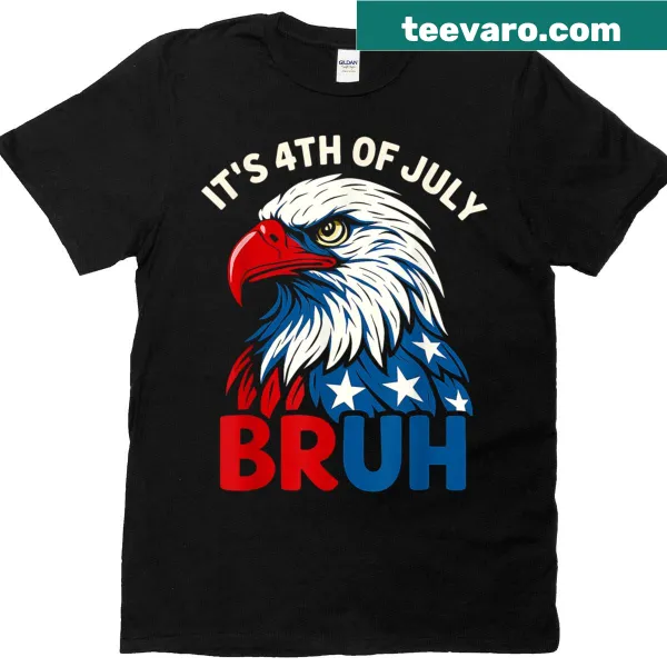 Funny patriotic T-shirt with bald eagle and American flag design