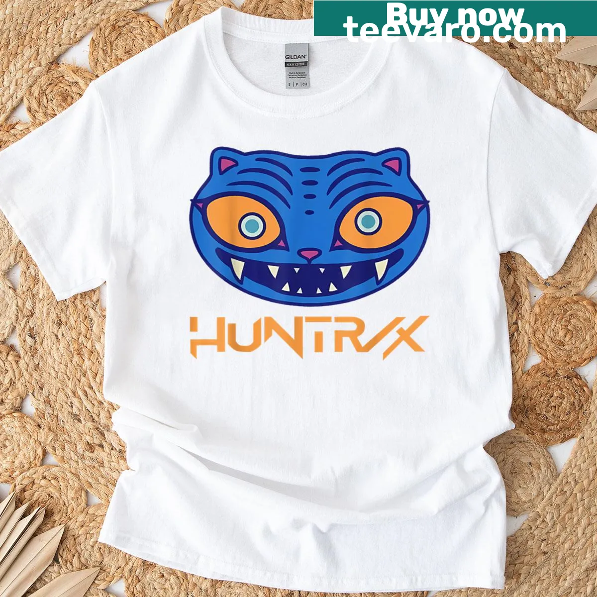 Vintage distressed Huntrix demon hunters t-shirt — on a men's t-shirt