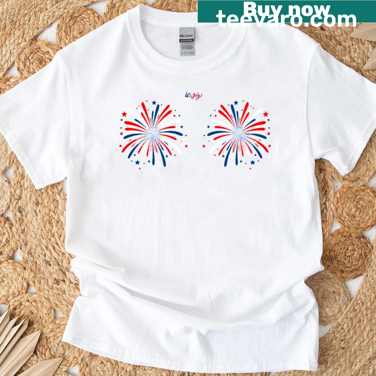 Couple t-shirt with humorous fireworks saying — on a men's t-shirt