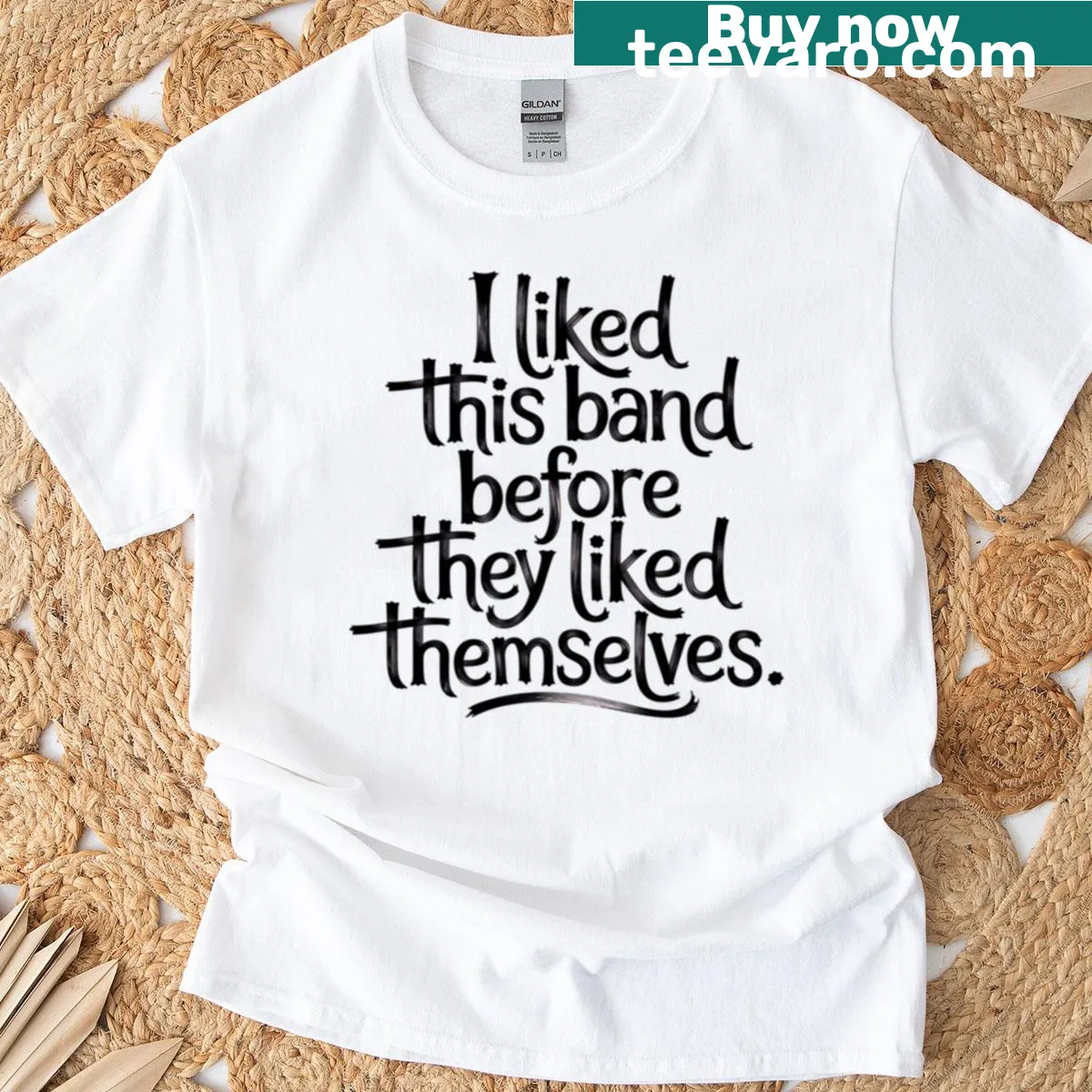 Funny T-shirt with an indie music quote — on a men's t-shirt