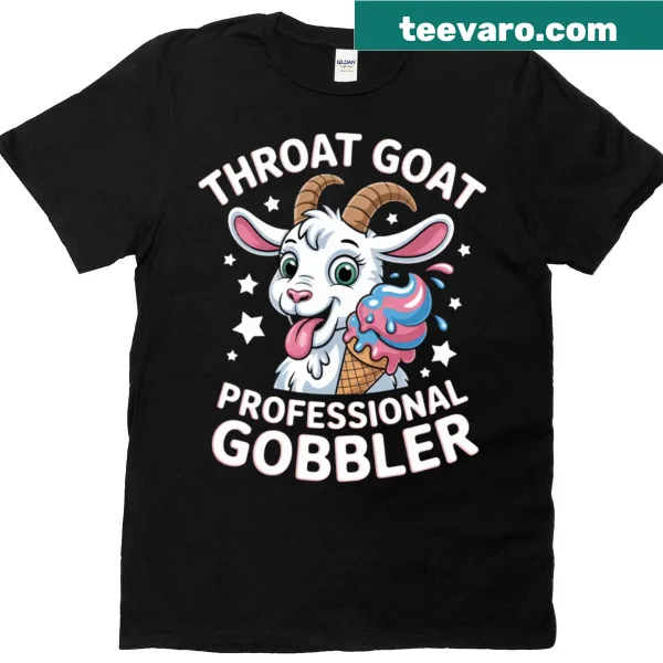 Funny Throat Goat Professional Gobbler T-shirt with humorous text