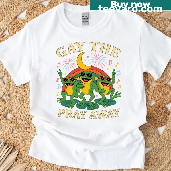 Funny rainbow frogs design with humorous text for LGBTQ pride