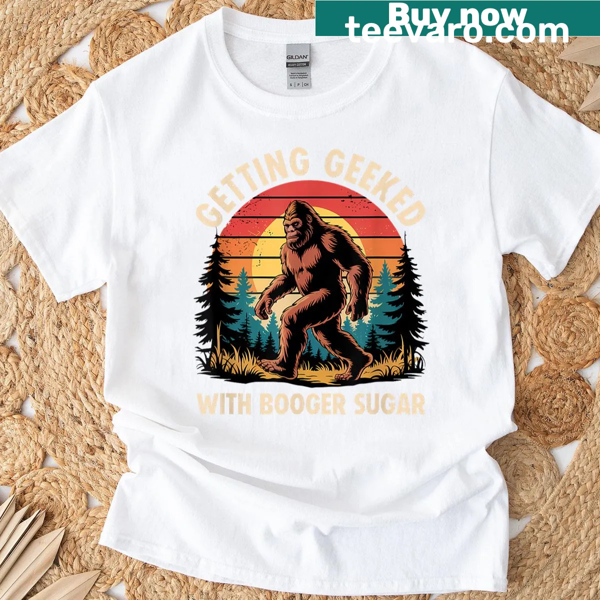 Funny big-foot design with humorous phrase for gamers — on a men's t-shirt
