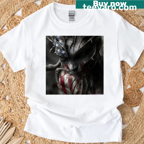 Ghost T-shirt with American flag design