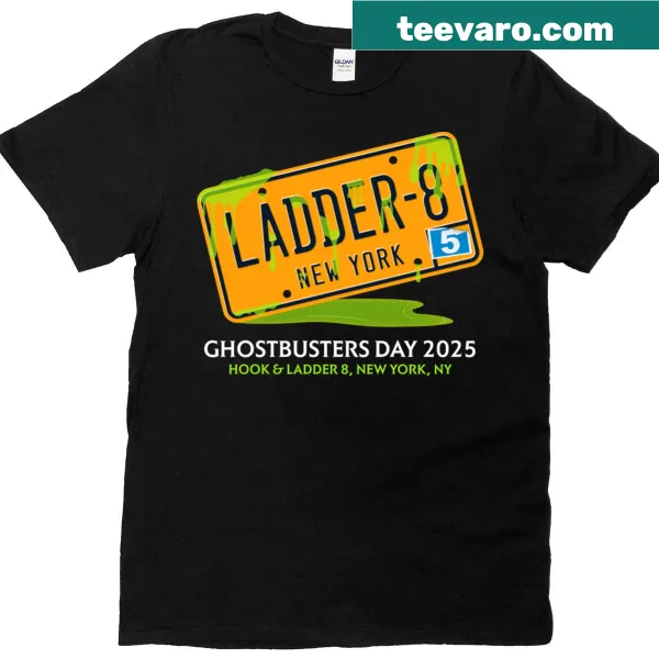 Text design for Ghostbusters Day 2025 on a T-shirt