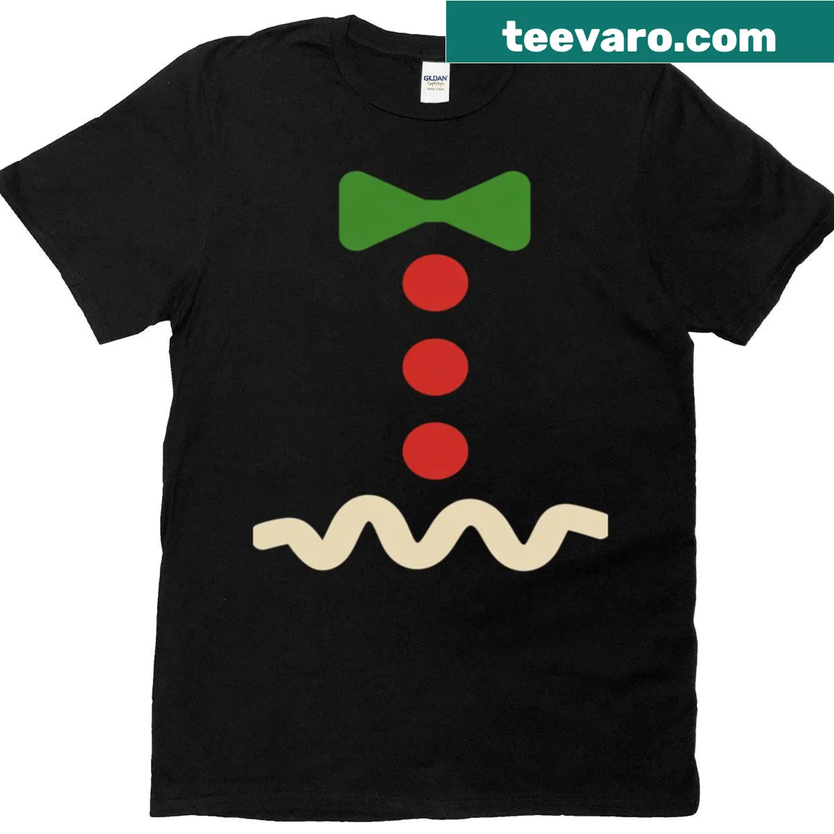 Cartoon gingerbread man Halloween costume t-shirt — on a men's t-shirt