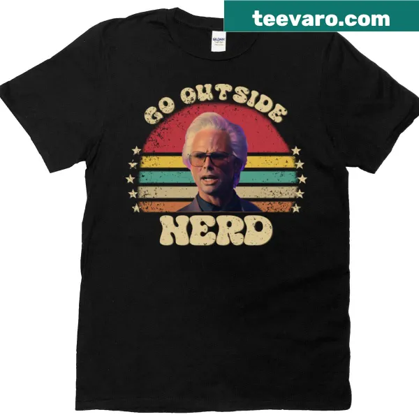 Vintage design T-shirt with 'Go Outside Nerd' graphic