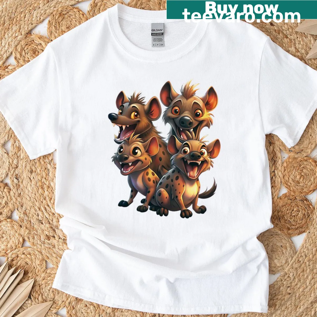 Illustration of a hyena on a casual t-shirt — on a men's t-shirt
