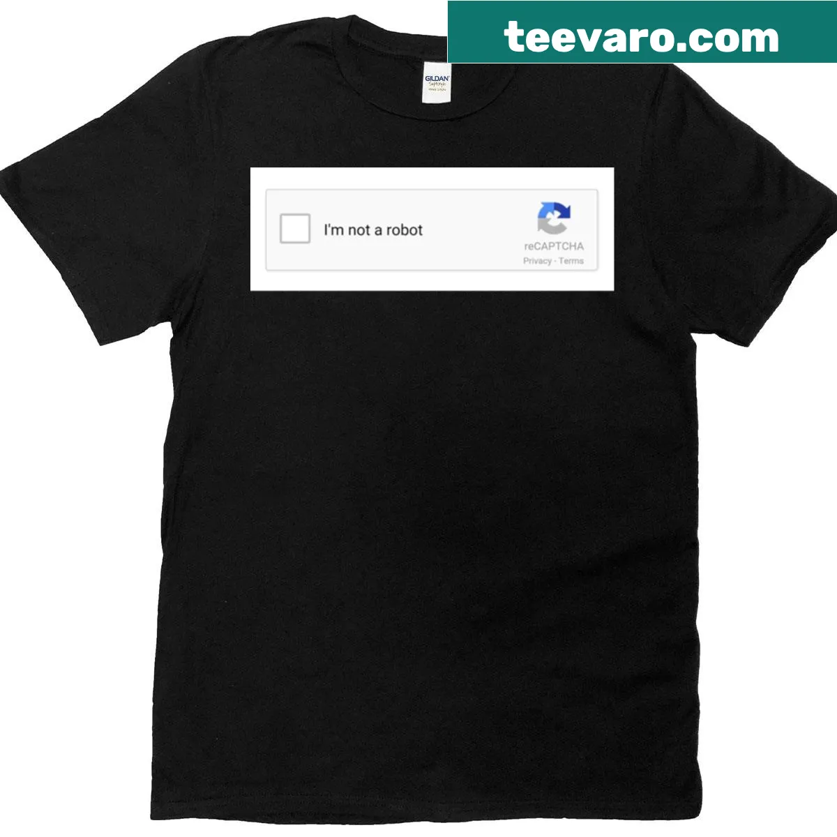T-shirt stating 'Im Not A Robot' in bold letters — on a men's t-shirt