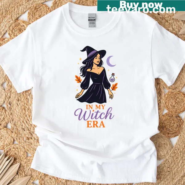 Whimsical witchcore design featuring moons, leaves, and potions