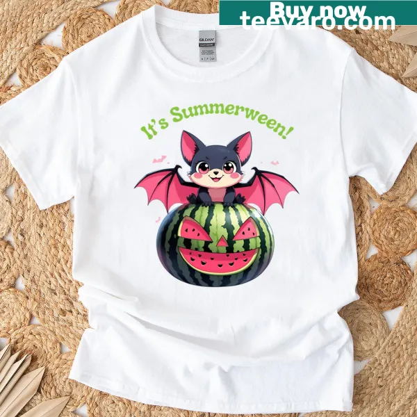 Cute bat graphic t-shirt for summer Halloween festivities