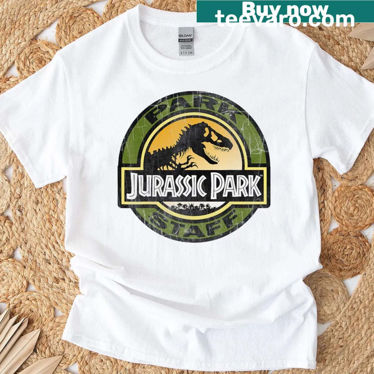 Graphic of a velociraptor with 'Clever Girl' text on a t-shirt. — on a men's t-shirt