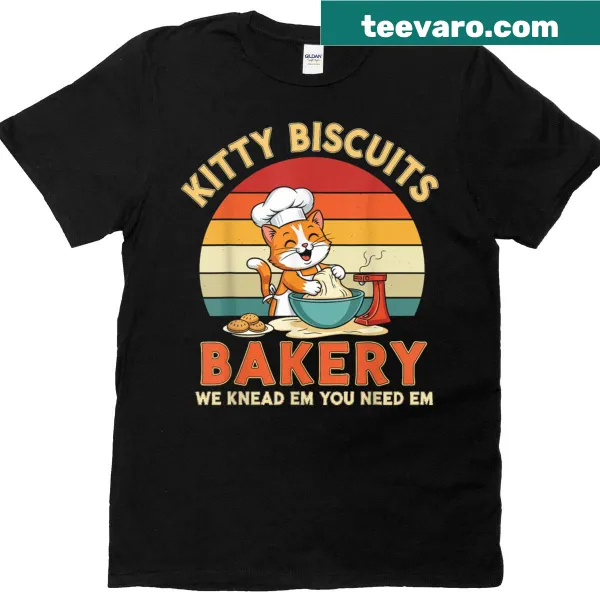 Funny cat t-shirt with 'We Knead Em You Need Em' saying