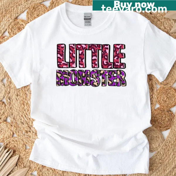 Charming t-shirt with 'Little Momster' text for moms