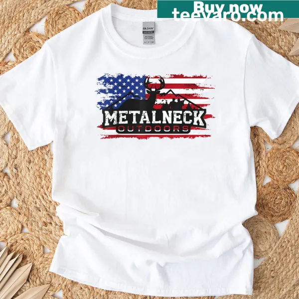 Mountain logo t-shirt with American flag design