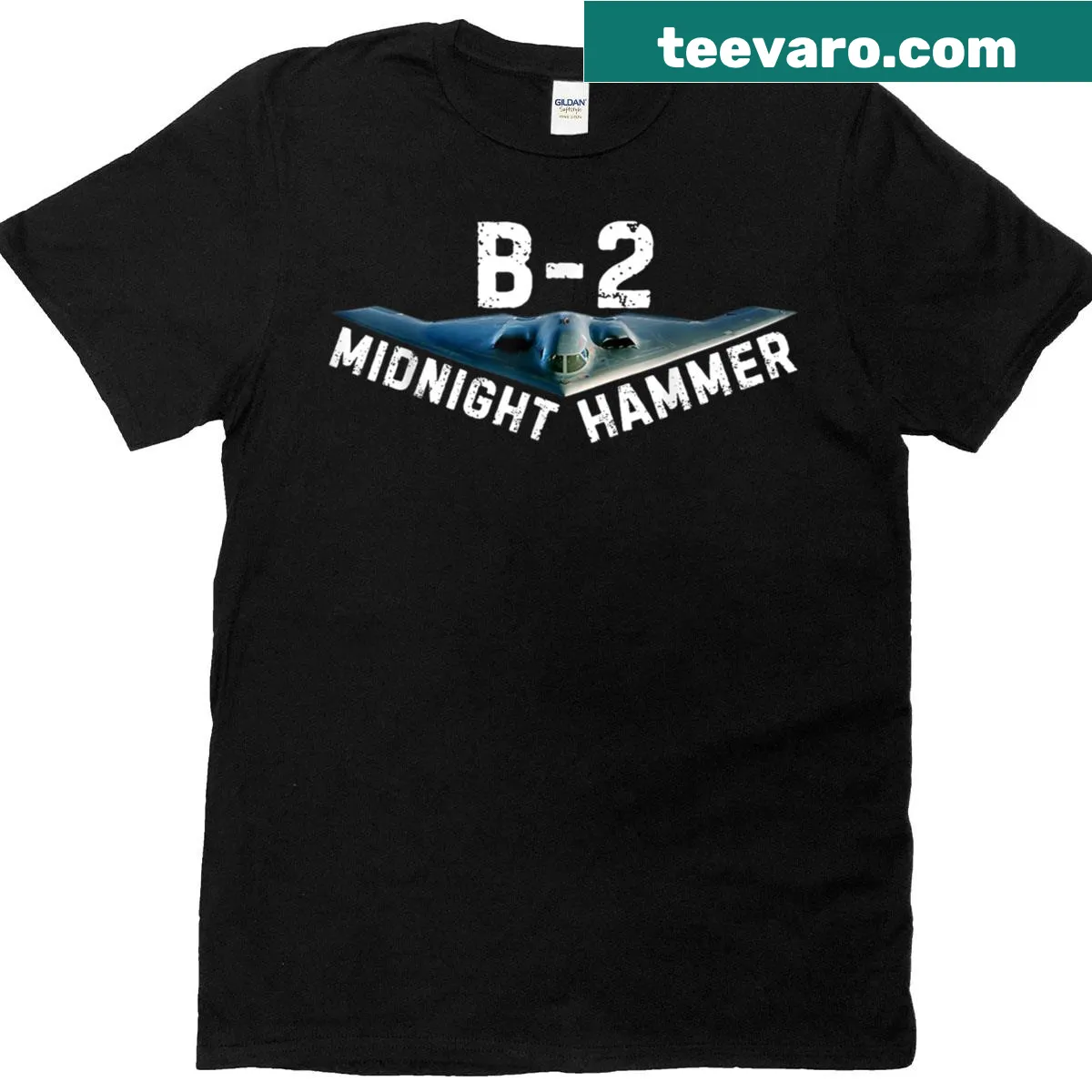 Illustration of B-2 bomber aircraft in T-shirt design — on a men's t-shirt