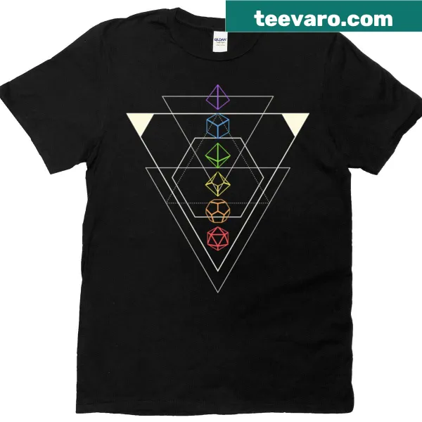 T-shirt featuring minimalist polyhedral dice design