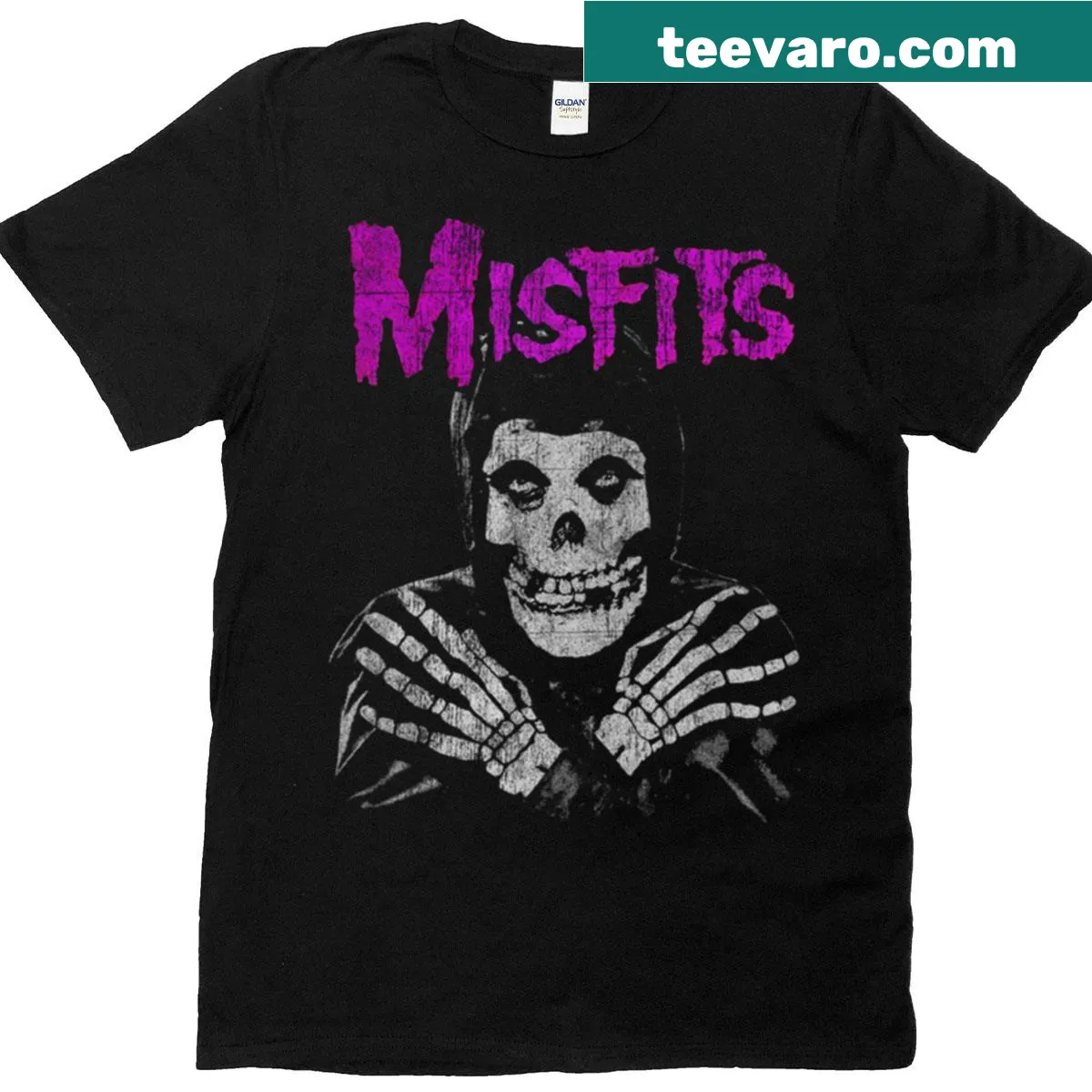 Vintage Misfits graphic t-shirt with a distressed look — on a men's t-shirt