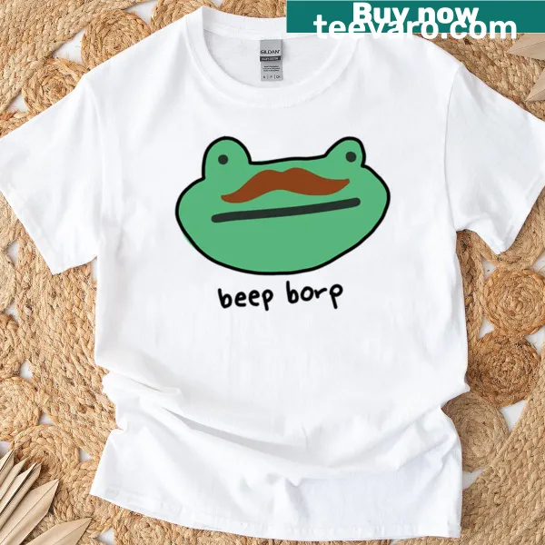Cartoon frog with a mustache graphic and funny text