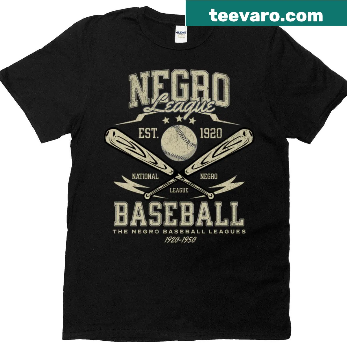 Commemorative Negro League Baseball t-shirt design — on a men's t-shirt