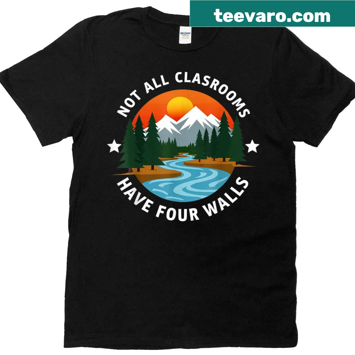 Inspirational phrase about classrooms on T-shirt for teachers — on a men's t-shirt