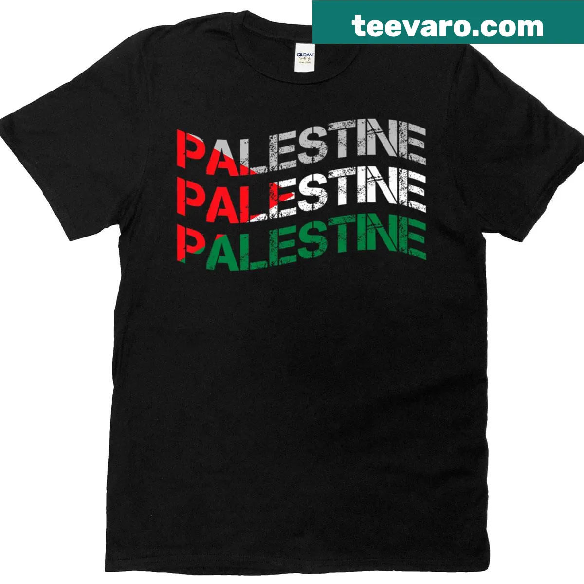 Solidarity T-shirt with a design supporting Palestine — on a men's t-shirt