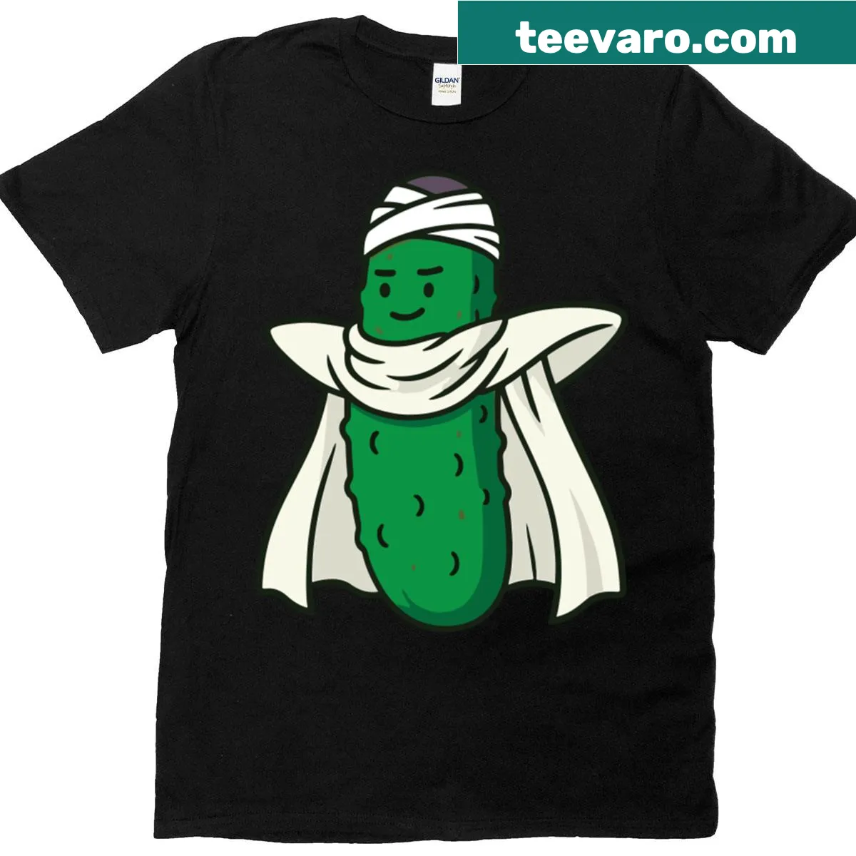 Funny T-shirt featuring a whimsical pickle character design — on a men's t-shirt