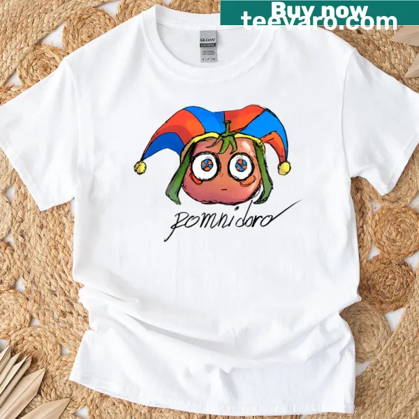 Playful Pomnidoro cartoon T-shirt celebrating cooking