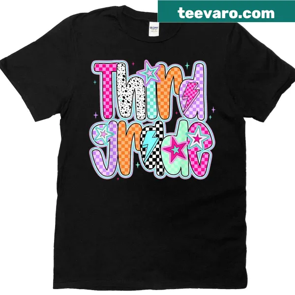 Illustrated T-shirt for third-grade teachers with back-to-school design