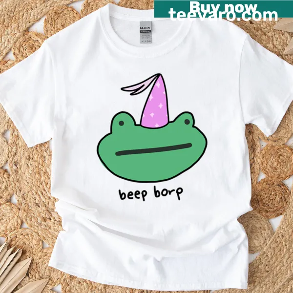 Cartoon frog dressed as a princess on T-shirt
