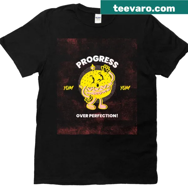 Retro style shirt with inspirational text about progress