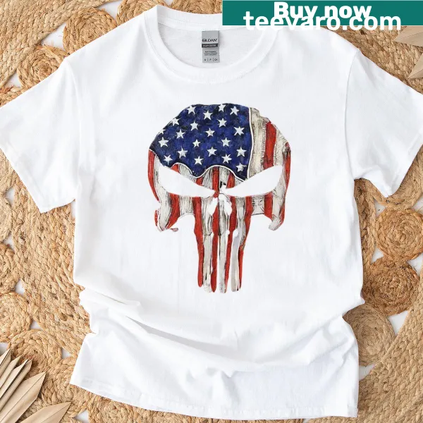 T-shirt featuring the iconic Punisher symbol graphic