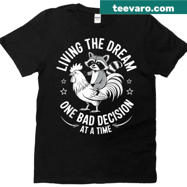 Illustrated raccoon t-shirt with playful design