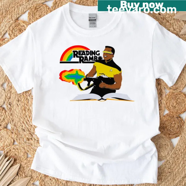 Playful T-shirt featuring a character inspired by action literature.