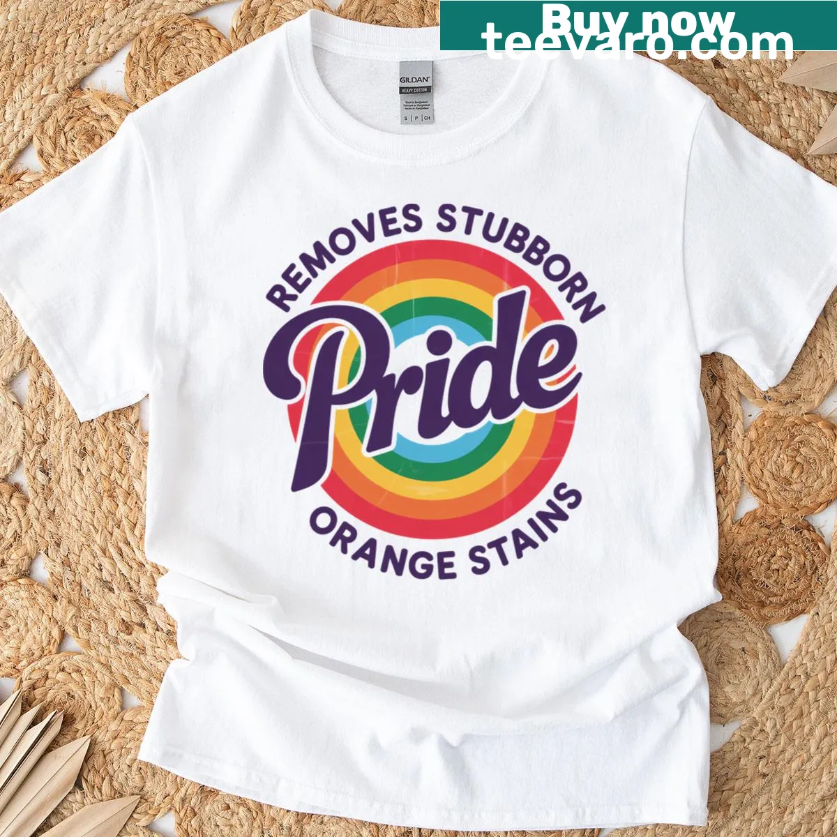 Bold political slogan T-shirt for Pride Month — on a men's t-shirt