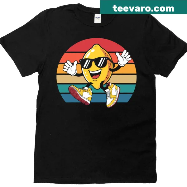 Retro T-shirt featuring a lemon with sunglasses