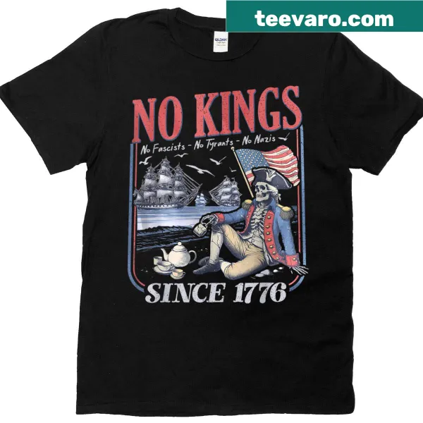 Bold typography T-shirt with a message against tyranny and fascism
