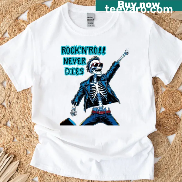 Oversized t-shirt with bold Rockroll Never Dies text