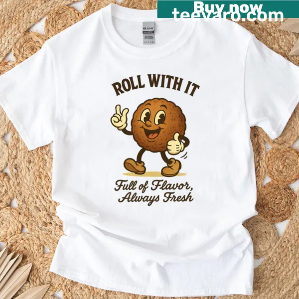 Cartoon t-shirt featuring a playful meatball design
