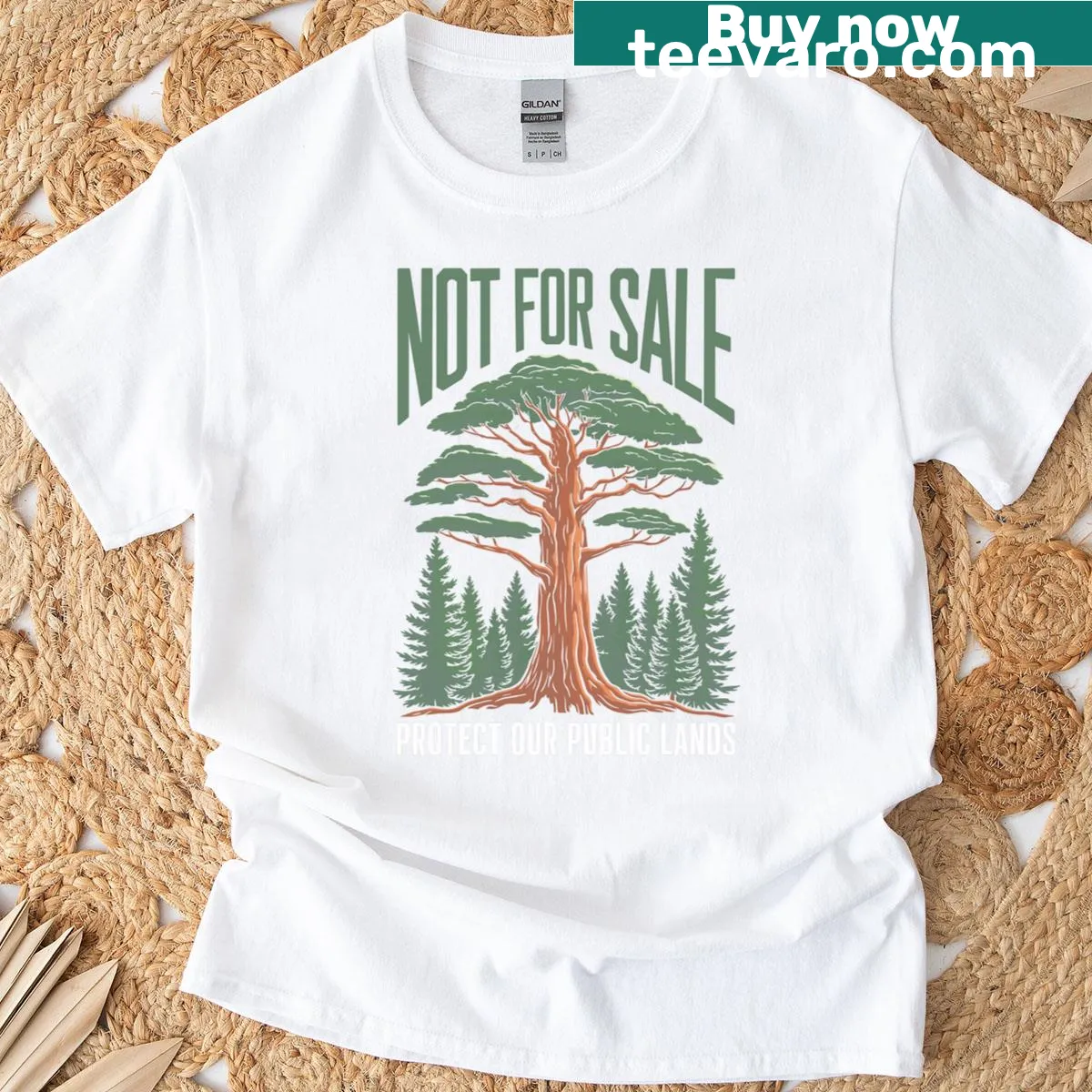Typography design promoting the message to save nature on a t-shirt — on a men's t-shirt