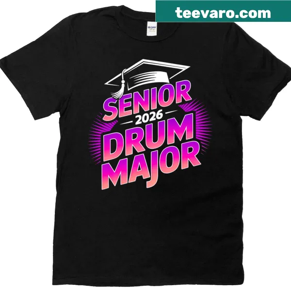 Class of 2026 Drum Major design on a graduation T-shirt